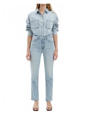 Daze Smarty Pants High Waist Ankle Slim Straight Leg Jeans Dew Drop NWT Size 25